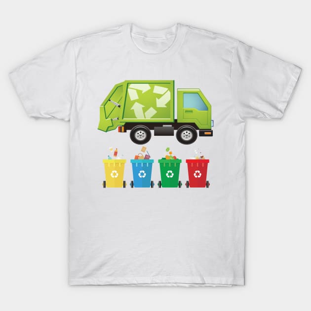 Garbage Truck T-Shirt by Happy Art Designs